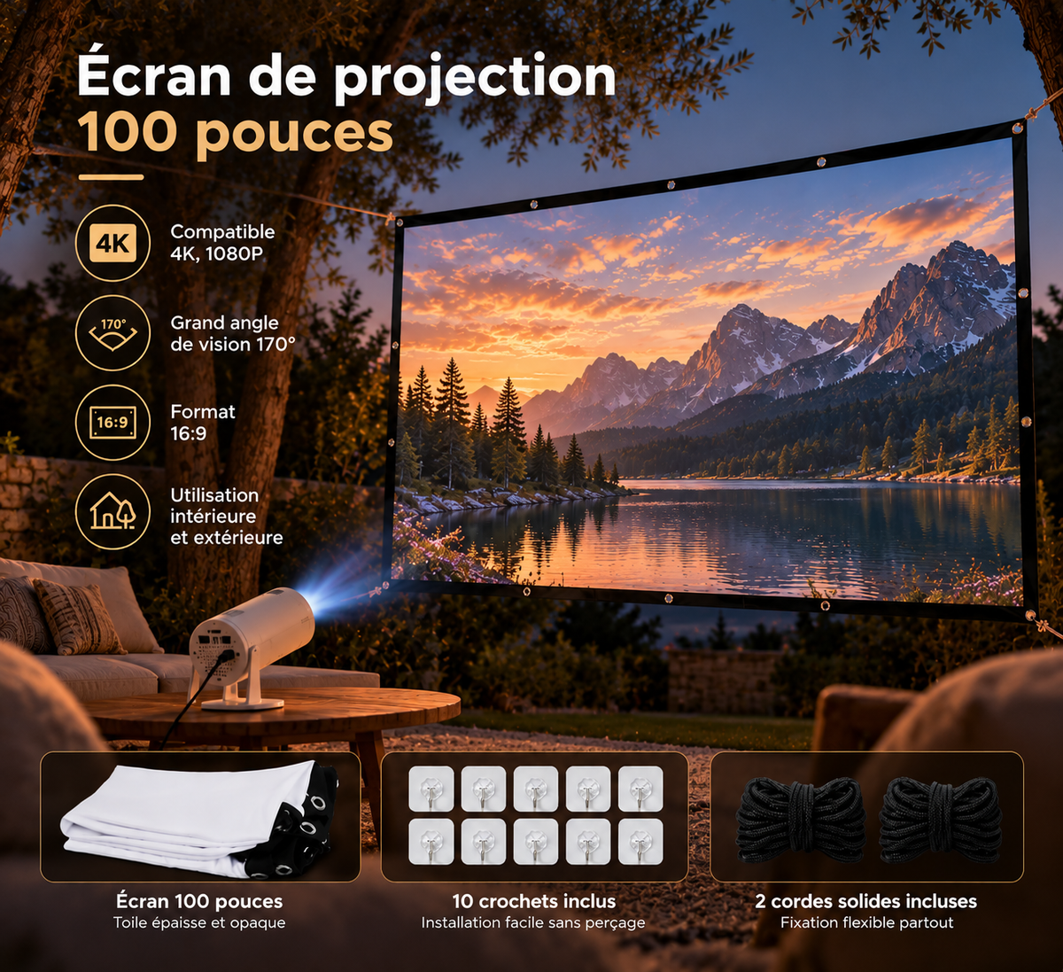 Écran de Projection 100"